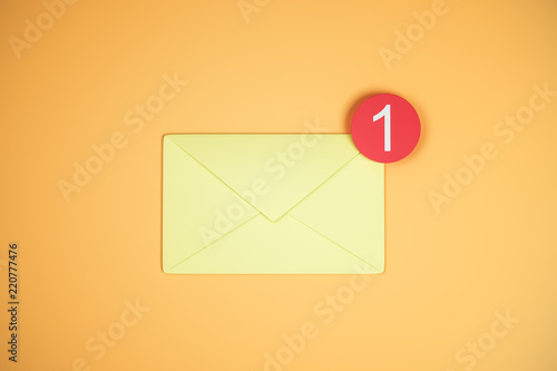 One yellow email icon