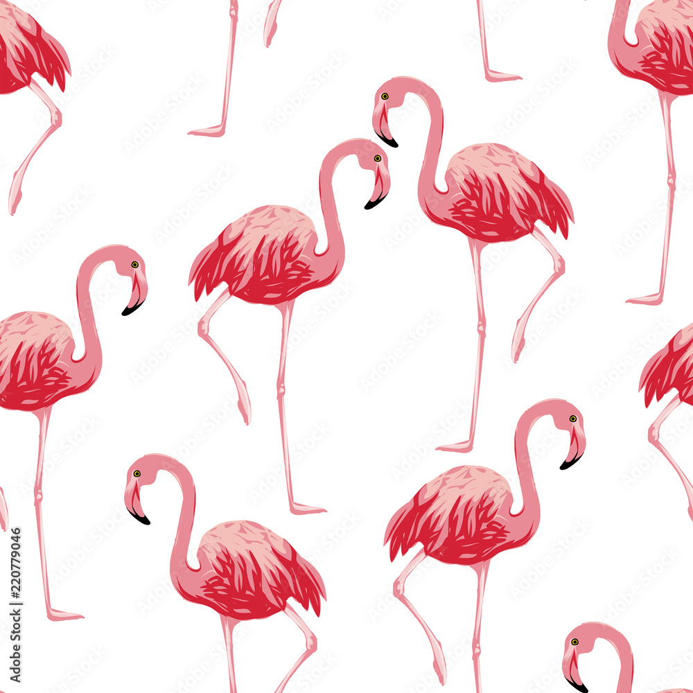 Obraz premium Seamless flamingos pattern