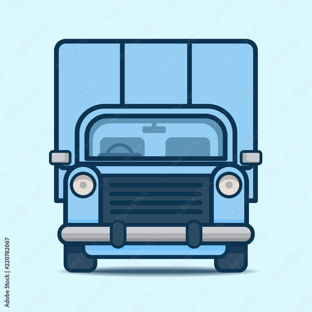 front view car truck flat design vector illustration front view car truck flat design vector illustration