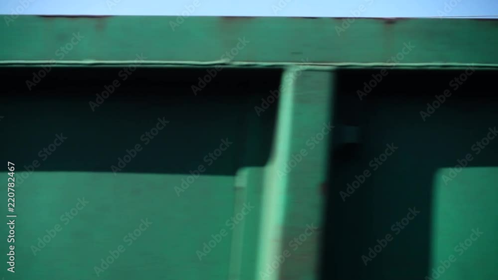 Cargo carriage of the railway train. Shooting in the movement. Cargo carriage of the railway train. Shooting in the movement.