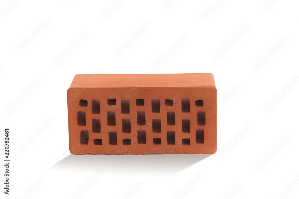 red brick (brick block) on a white background. red brick (brick block) on a white background.