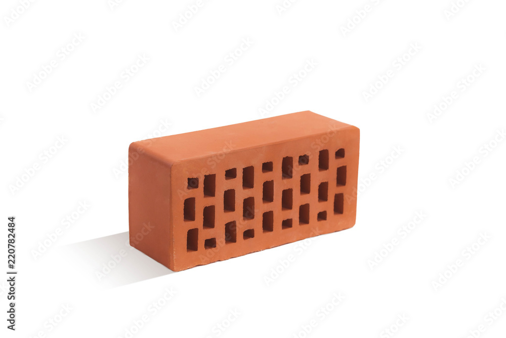 red brick (brick block) on a white background. red brick (brick block) on a white background.