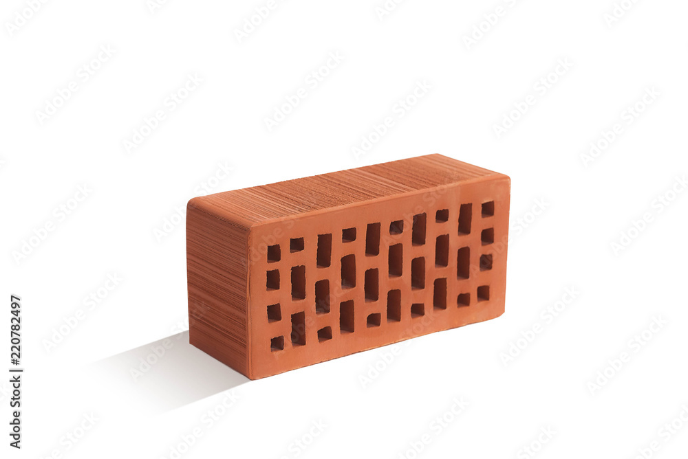 red brick (brick block) on a white background. red brick (brick block) on a white background.