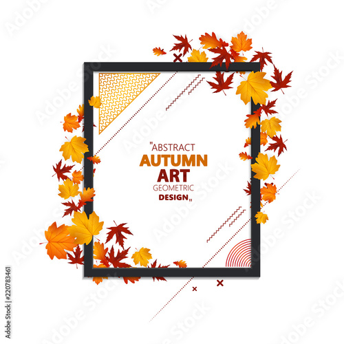 Autumn sale background layout decorate with leaves for shopping sale or promo poster and frame leaflet or web banner.Vector illustration.