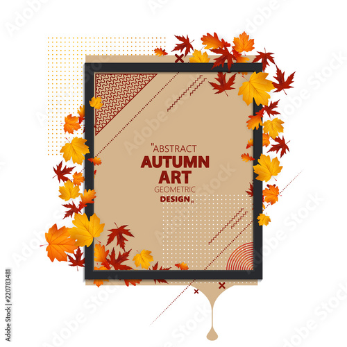 Autumn sale background layout decorate with leaves for shopping sale or promo poster and frame leaflet or web banner.Vector illustration.