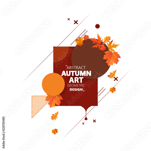 Autumn sale background layout decorate with leaves for shopping sale or promo poster and frame leaflet or web banner.Vector illustration.