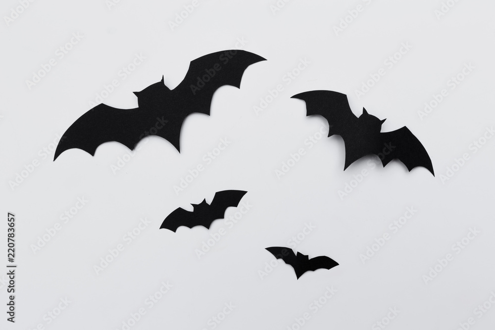 halloween and decoration concept - paper bats flying halloween and decoration concept - paper bats flying