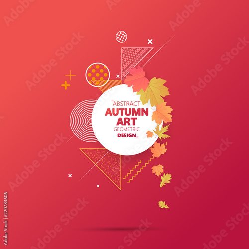 Autumn sale background layout decorate with leaves for shopping sale or promo poster and frame leaflet or web banner.Vector illustration.