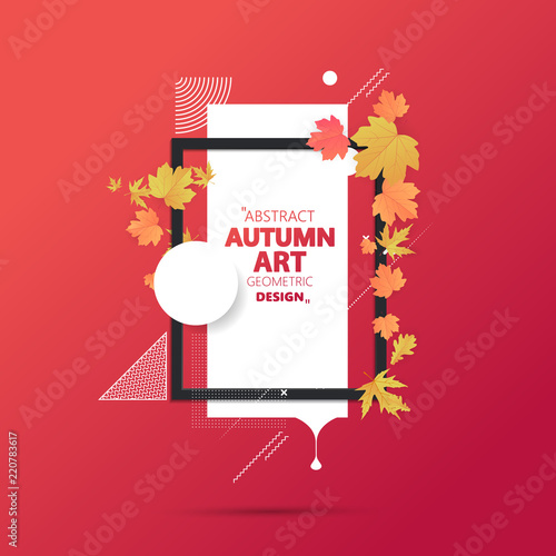 Autumn sale background layout decorate with leaves for shopping sale or promo poster and frame leaflet or web banner.Vector illustration.