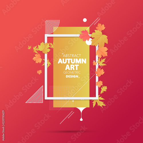 Autumn sale background layout decorate with leaves for shopping sale or promo poster and frame leaflet or web banner.Vector illustration.