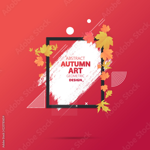 Autumn sale background layout decorate with leaves for shopping sale or promo poster and frame leaflet or web banner.Vector illustration.