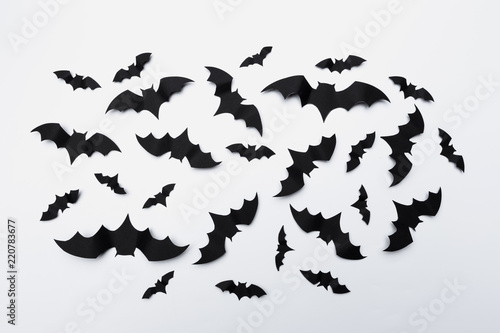 halloween and decoration concept - paper bats flying © fotofabrika