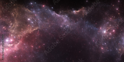 Fototapeta Naklejka Na Ścianę i Meble -  Deep space nebula. Giant interstellar cloud with stars