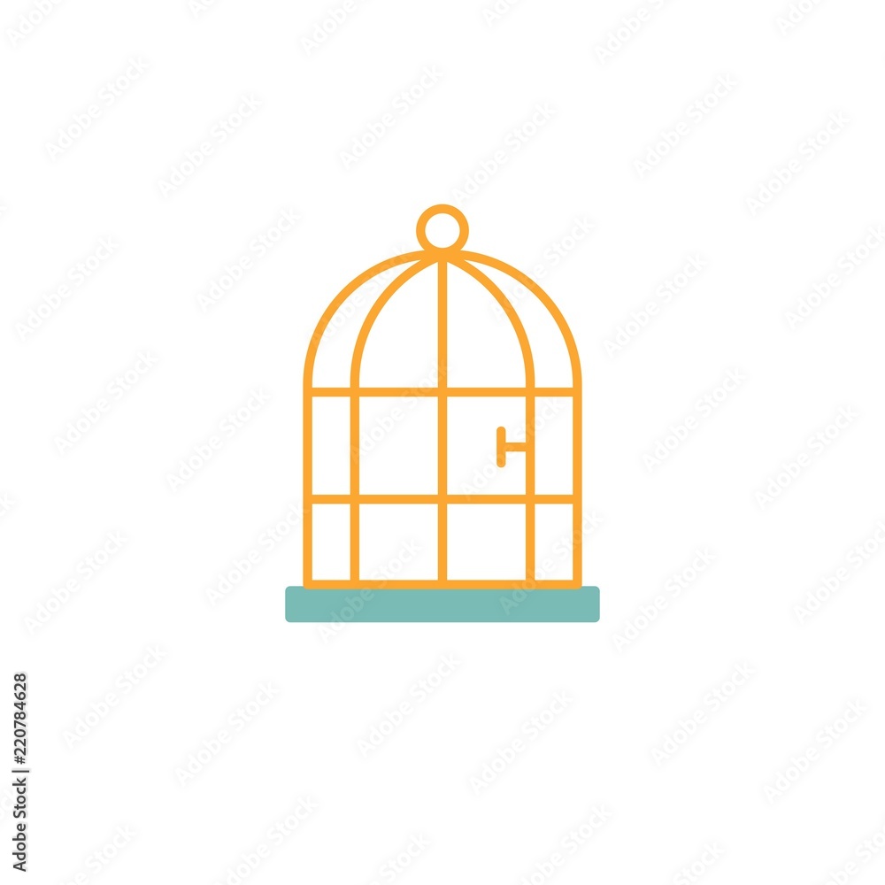 Bird cage flat icon