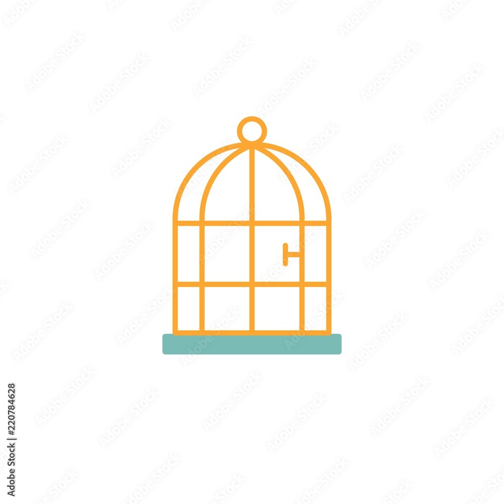 Bird cage flat icon Bird cage flat icon