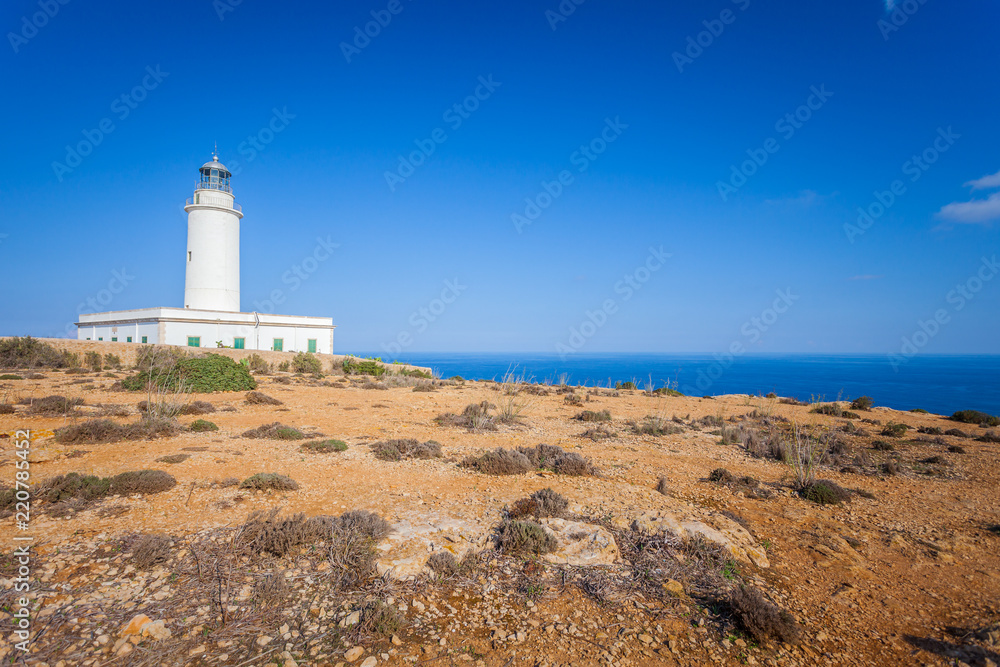 La Mola Cape Lighthouse Formentera in Balearic Islands
