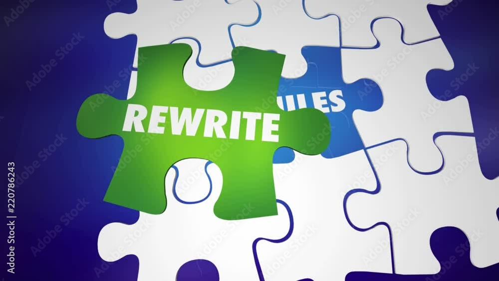 Rewrite the Rules Change Laws Puzzle Words 3d Animation Rewrite the Rules Change Laws Puzzle Words 3d Animation