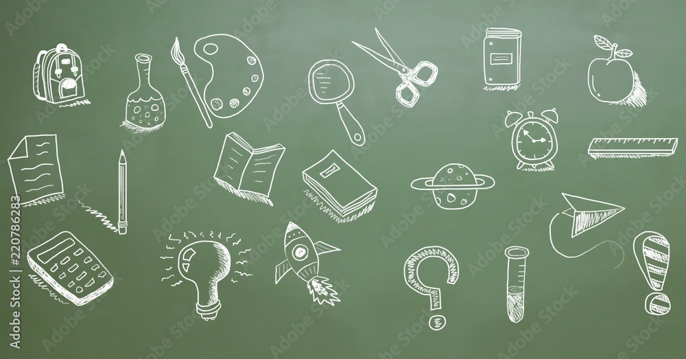 Education drawing on blackboard for school Education drawing on blackboard for school
