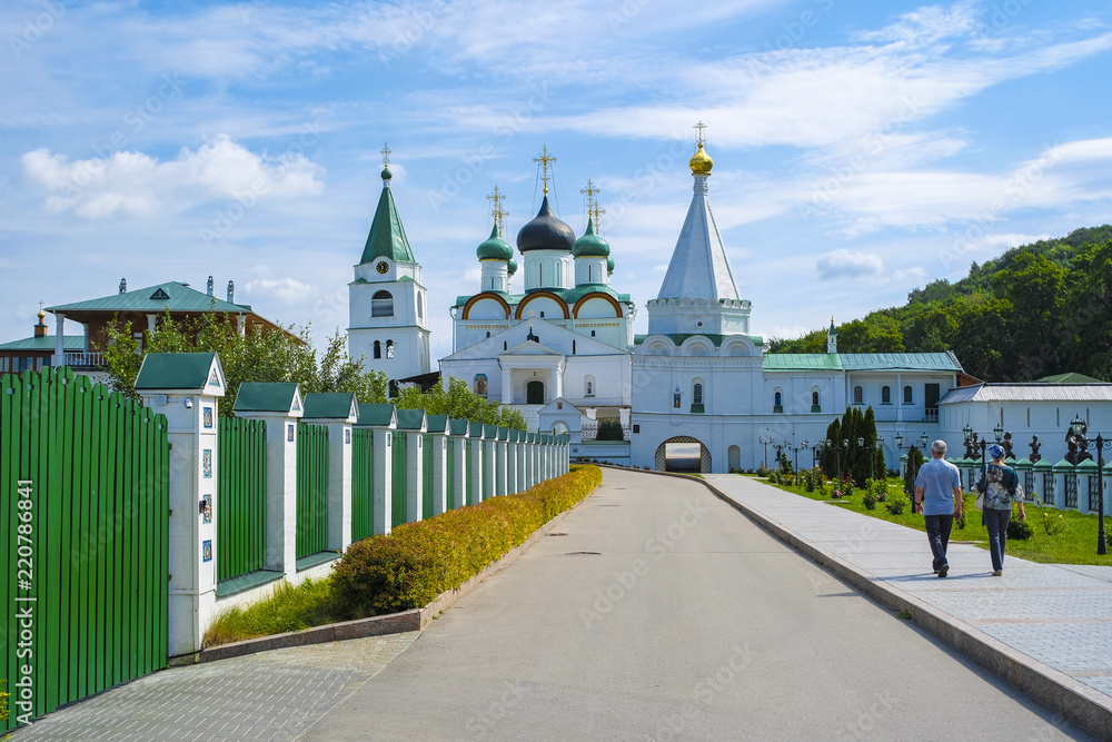 Nizhny Novgorod, Russia - August, 20, 2018: Pechersky monastery in Nizhny Novgorod, Russia