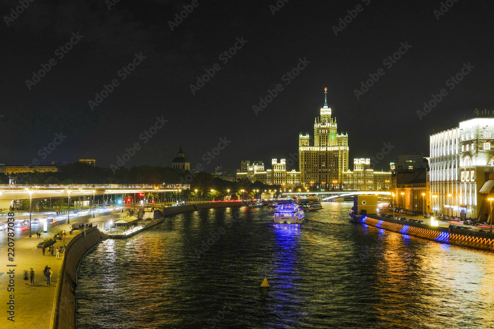 Obraz premium Moscow, Russia - September, 3, 2018: Moscow night cityscape