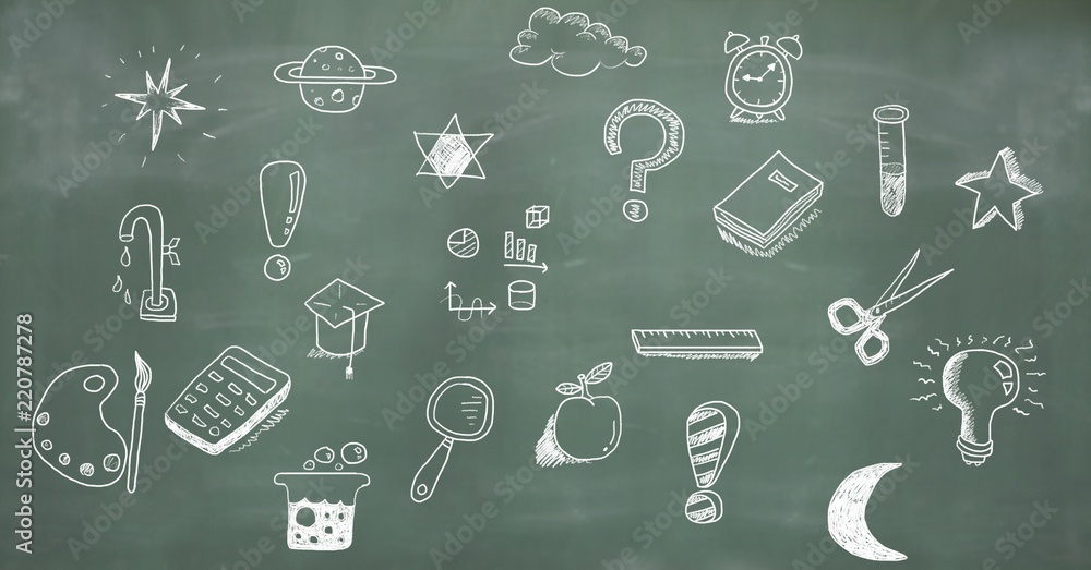 Education drawing on blackboard for school Education drawing on blackboard for school