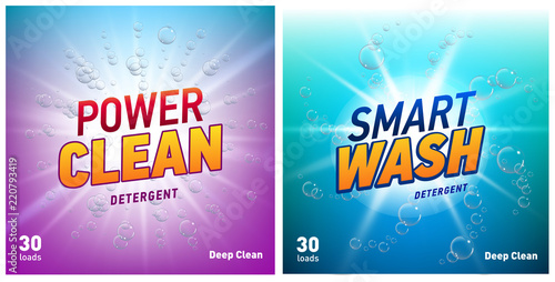 creative laundry detergent concept packaging design template set