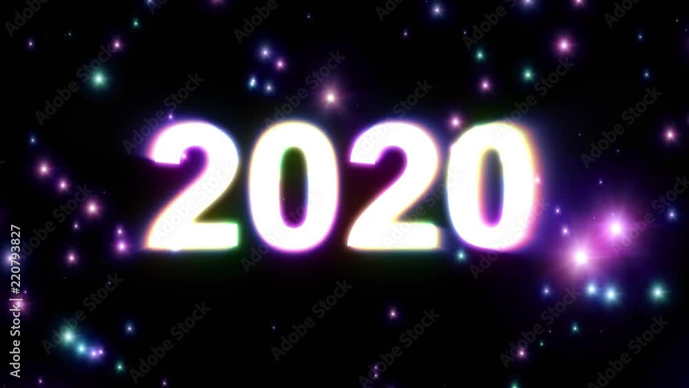 2020 text in light big bang explosion rainbow colors shiny animation loop on black background new quality cool nice motion joyful holiday video footage loop design 2020 text in light big bang explosion rainbow colors shiny animation loop on black background new quality cool nice motion joyful holiday video footage loop design