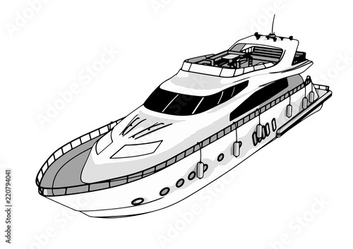 sketch of a yacht vector