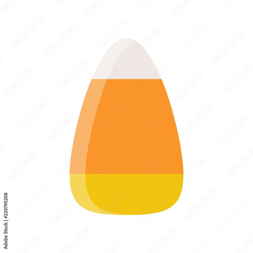 candy corn, sweets candy Halloween related icon in flat design candy corn, sweets candy Halloween related icon in flat design