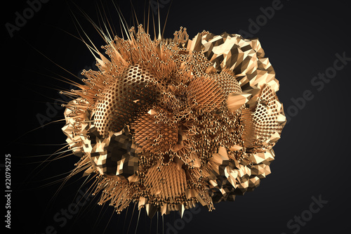 The abstract form. 3d illustration  3d rendering.