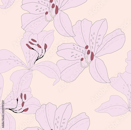 Elegance pattern with flowers and leaf.