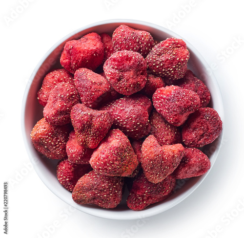 Bowl of freeze dried strawberries