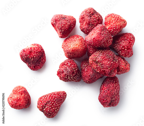 Heap of freeze dried strawberries