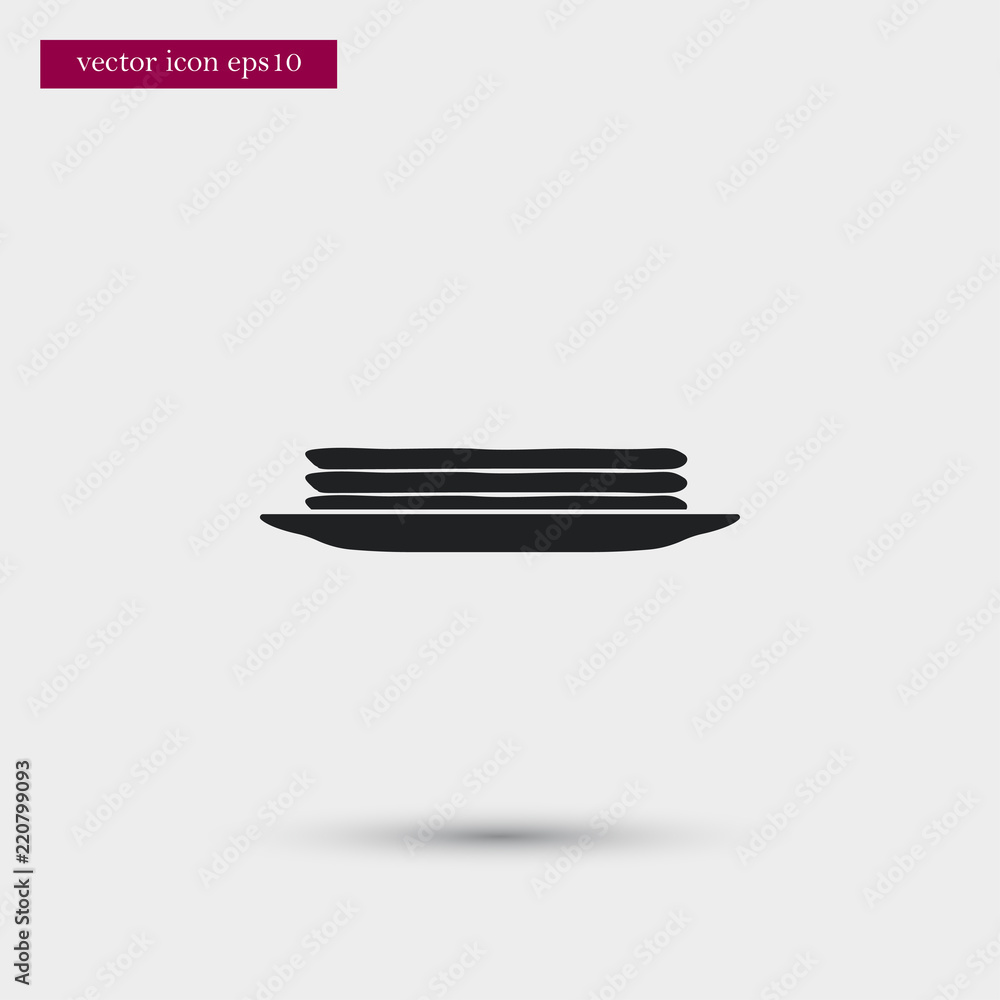 Pancakes on plate icon. Simple food element illustration. Pancakes on plate icon. Simple food element illustration.