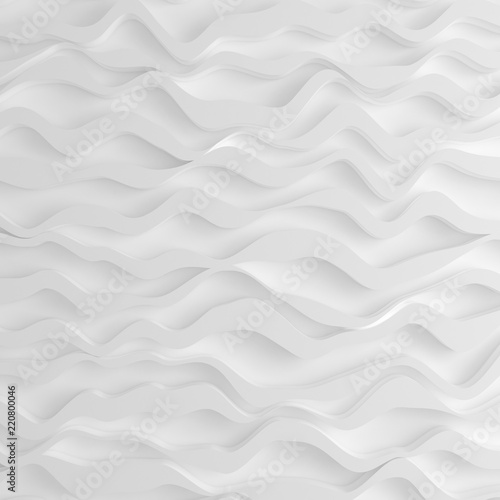 White wave background. 3d illustration, 3d rendering. © Pierell