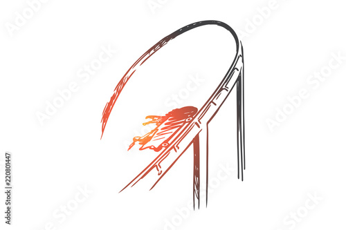 Freedom, extreme, risk, pleasure, speed concept. Hand drawn isolated vector.