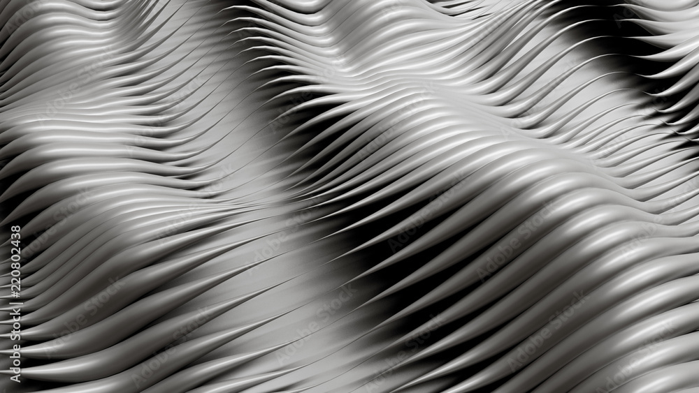 Abstract background with lines and waves. 3d illustration, 3d rendering.