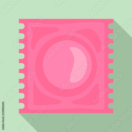 Latex condom icon. Flat illustration of latex condom vector icon for web design