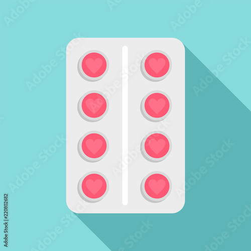 Contraception pill pack icon. Flat illustration of contraception pill pack vector icon for web design