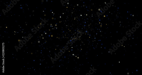 Photography Flying dust particles on a black background