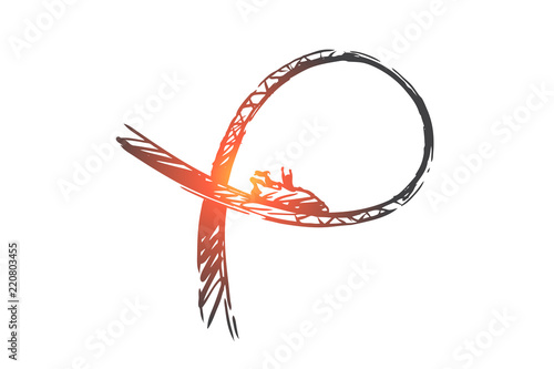 Freedom, extreme, risk, pleasure, speed concept. Hand drawn isolated vector.