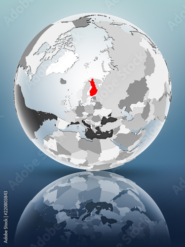 Finland on political globe