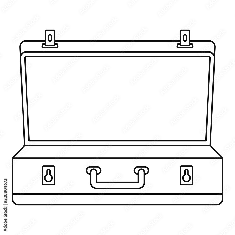 Travel case icon. Outline illustration of travel case vector icon for web design isolated on white background Travel case icon. Outline illustration of travel case vector icon for web design isolated on white background