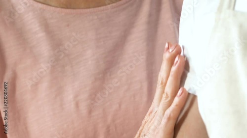 Wallpaper Mural Senior lady stroking husband hand, strong love through years, supportive wife Torontodigital.ca