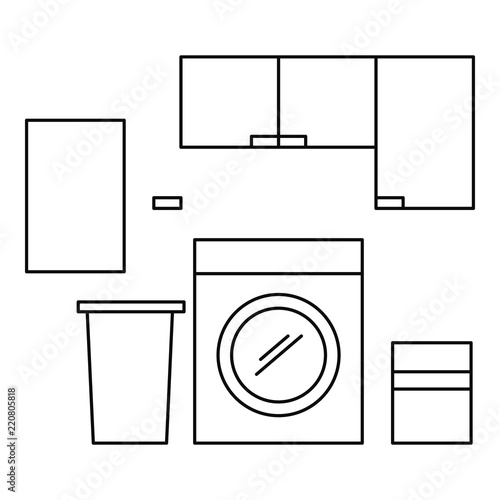 Wash room icon. Outline illustration of wash room vector icon for web design isolated on white background