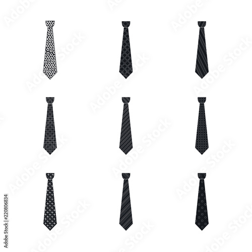 Elegant tie icon set. Simple set of elegant tie vector icons for web design isolated on white background