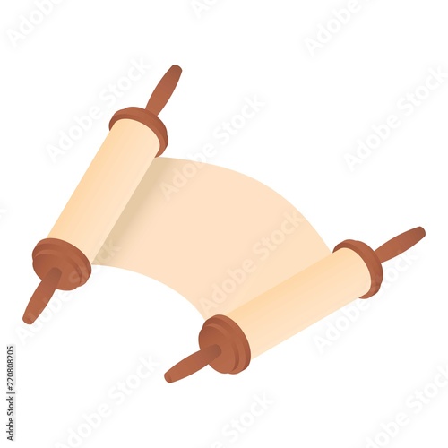 Open torah icon. Isometric of open torah vector icon for web design isolated on white background