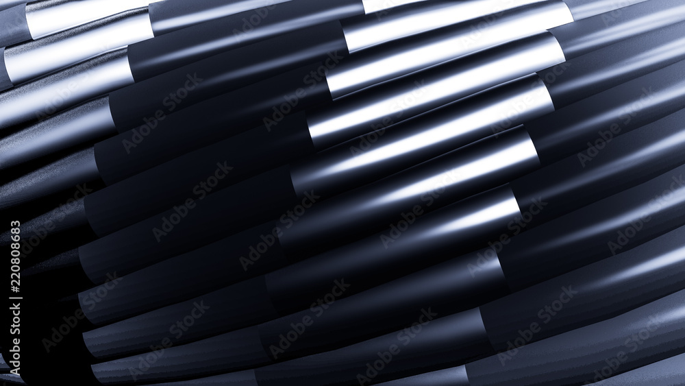 Black background with drapery, silver and lines. 3d illustration, 3d rendering. Black background with drapery, silver and lines. 3d illustration, 3d rendering.