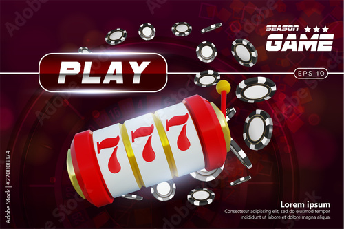 Casino background roulette wheel with playing chips. Online casino poker table concept design. Slot machine with lucky sevens jackpot. roulette chips on red background. Casino banner poster or flyer.
