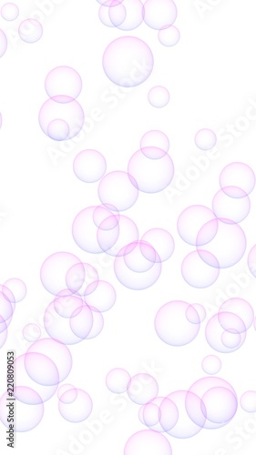 Light pastel colored background with pink bubbles. Wallpaper, texture pink balloons. 3D illustration